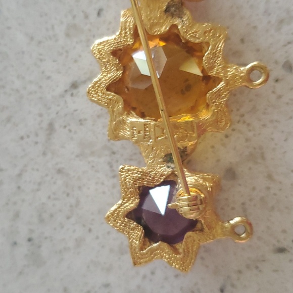 Rare Vintage gold Yves Saint Laurent brooch pin 1980s - Picture 4 of 10